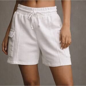 Daily Practice Anthropologie Drawcord Waist Cargo Sweat Shorts White Size XL